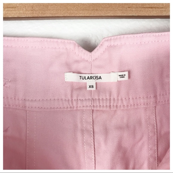 NWT‎ Tularosa Barrett High Waist Denim Button Fly Front Pant Blush Pink Size XS - Picture 11 of 14